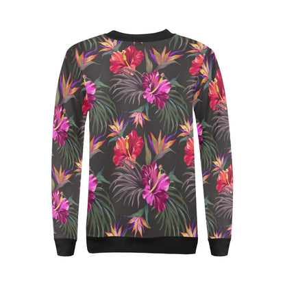 Hibiscus Pattern Print Design HB014 Women Long Sleeve Sweatshirt-JorJune