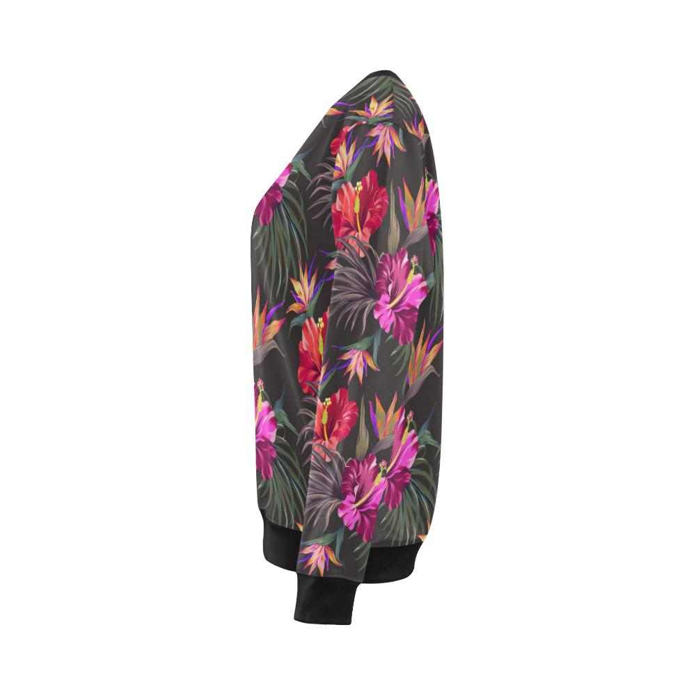 Hibiscus Pattern Print Design HB014 Women Long Sleeve Sweatshirt-JorJune
