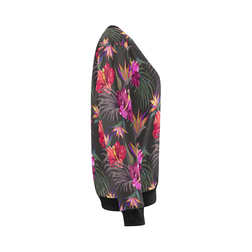 Hibiscus Pattern Print Design HB014 Women Long Sleeve Sweatshirt-JorJune