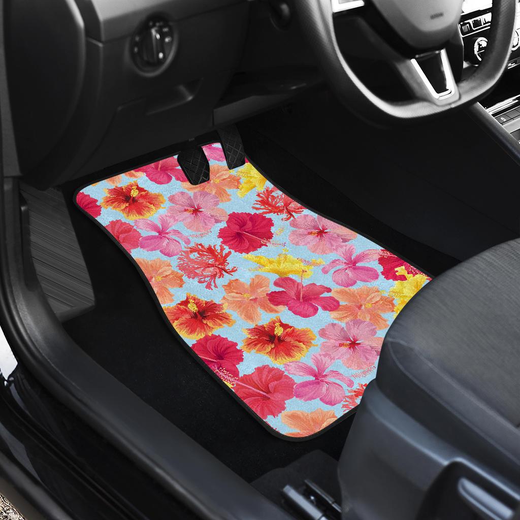 Hibiscus Pattern Print Design HB020 Car Floor Mats-JorJune