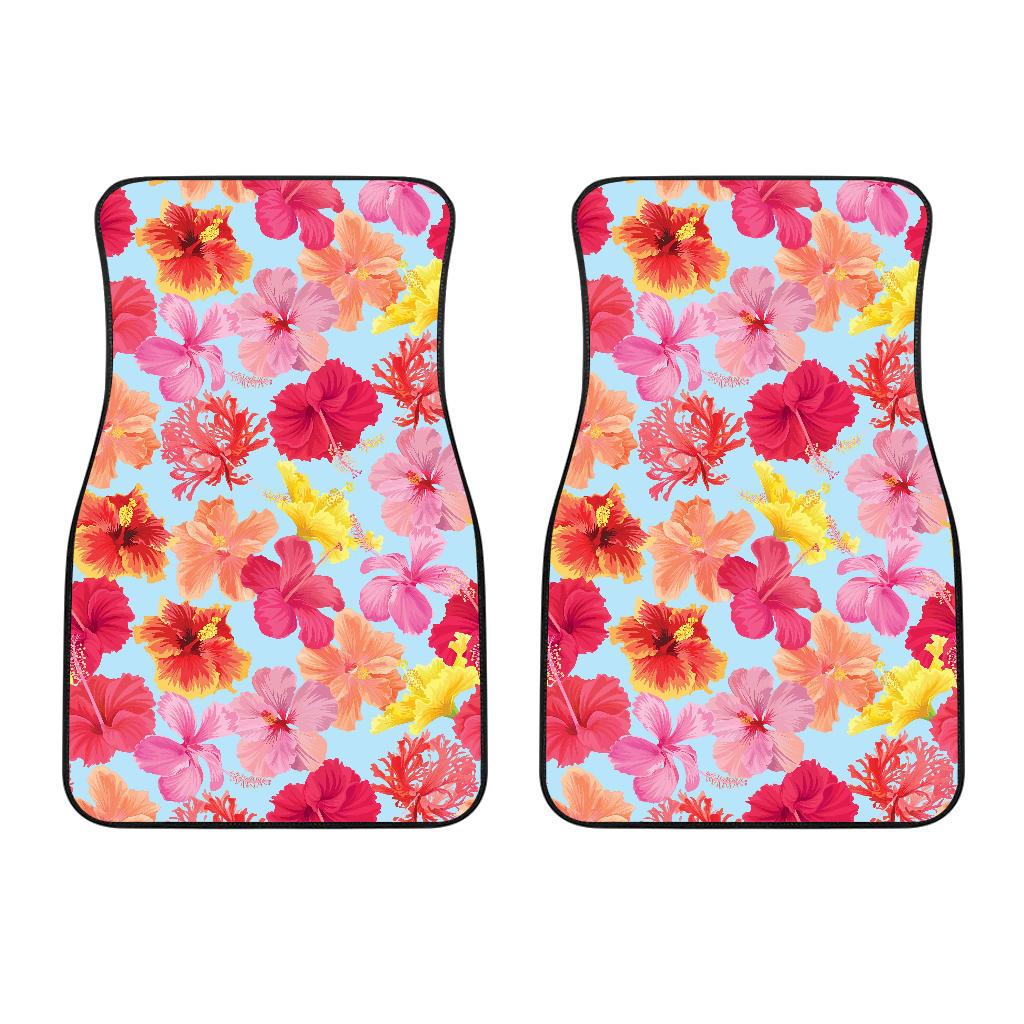 Hibiscus Pattern Print Design HB020 Car Floor Mats-JorJune