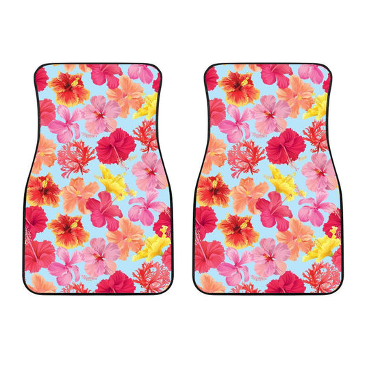 Hibiscus Pattern Print Design HB020 Car Floor Mats-JorJune