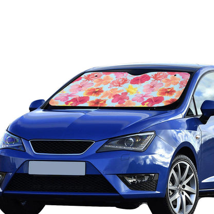 Hibiscus Pattern Print Design HB020 Car Sun Shade-JorJune