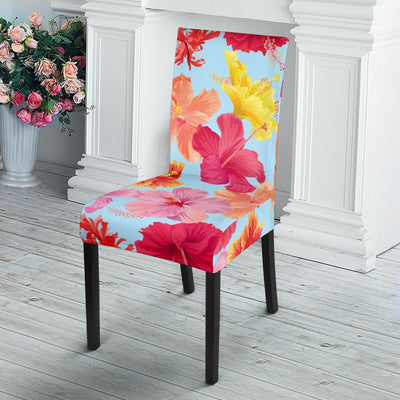 Hibiscus Pattern Print Design HB020 Dining Chair Slipcover-JORJUNE.COM