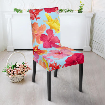 Hibiscus Pattern Print Design HB020 Dining Chair Slipcover-JORJUNE.COM