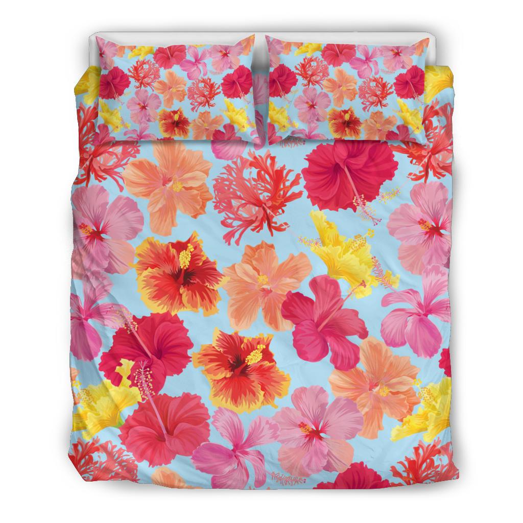Hibiscus Pattern Print Design HB020 Duvet Cover Bedding Set-JORJUNE.COM