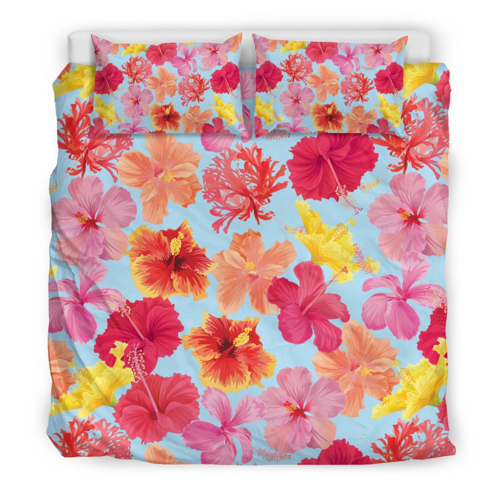 Hibiscus Pattern Print Design HB020 Duvet Cover Bedding Set-JORJUNE.COM
