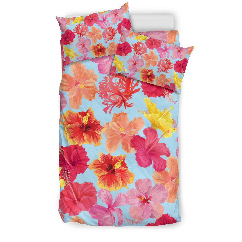 Hibiscus Pattern Print Design HB020 Duvet Cover Bedding Set-JORJUNE.COM