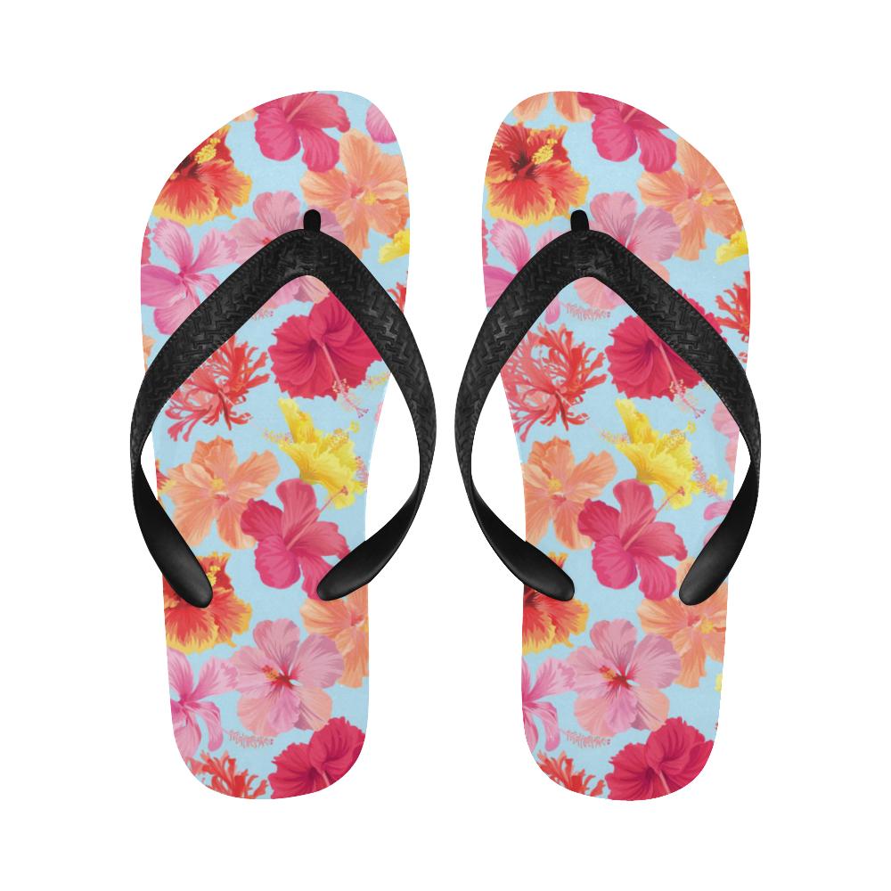 Hibiscus Pattern Print Design HB020 Flip Flops-JorJune