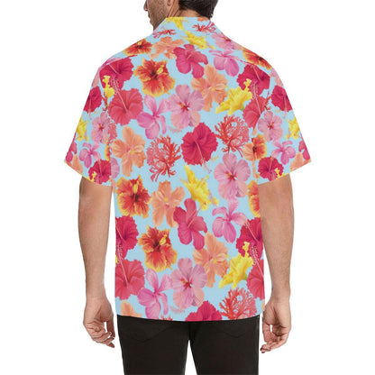 Hibiscus Pattern Print Design HB020 Men Hawaiian Shirt-JorJune