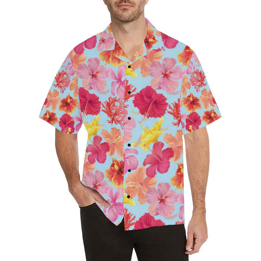 Hibiscus Pattern Print Design HB020 Men Hawaiian Shirt-JorJune
