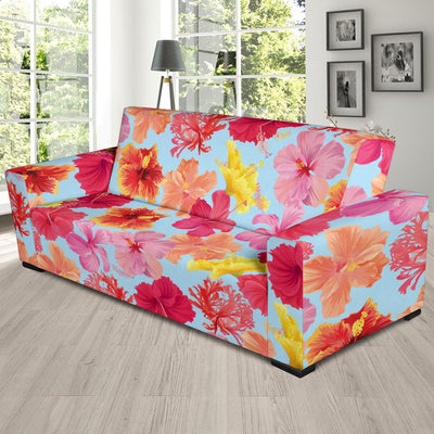 Hibiscus Pattern Print Design HB020 Sofa Slipcover-JORJUNE.COM