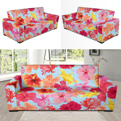 Hibiscus Pattern Print Design HB020 Sofa Slipcover-JORJUNE.COM