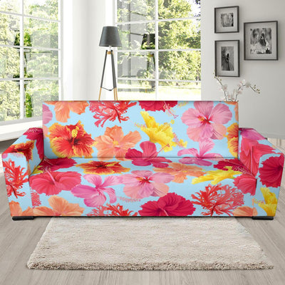 Hibiscus Pattern Print Design HB020 Sofa Slipcover-JORJUNE.COM