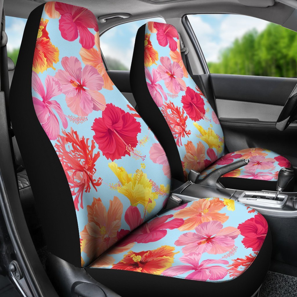 Hibiscus Pattern Print Design HB020 Universal Fit Car Seat Covers-JorJune