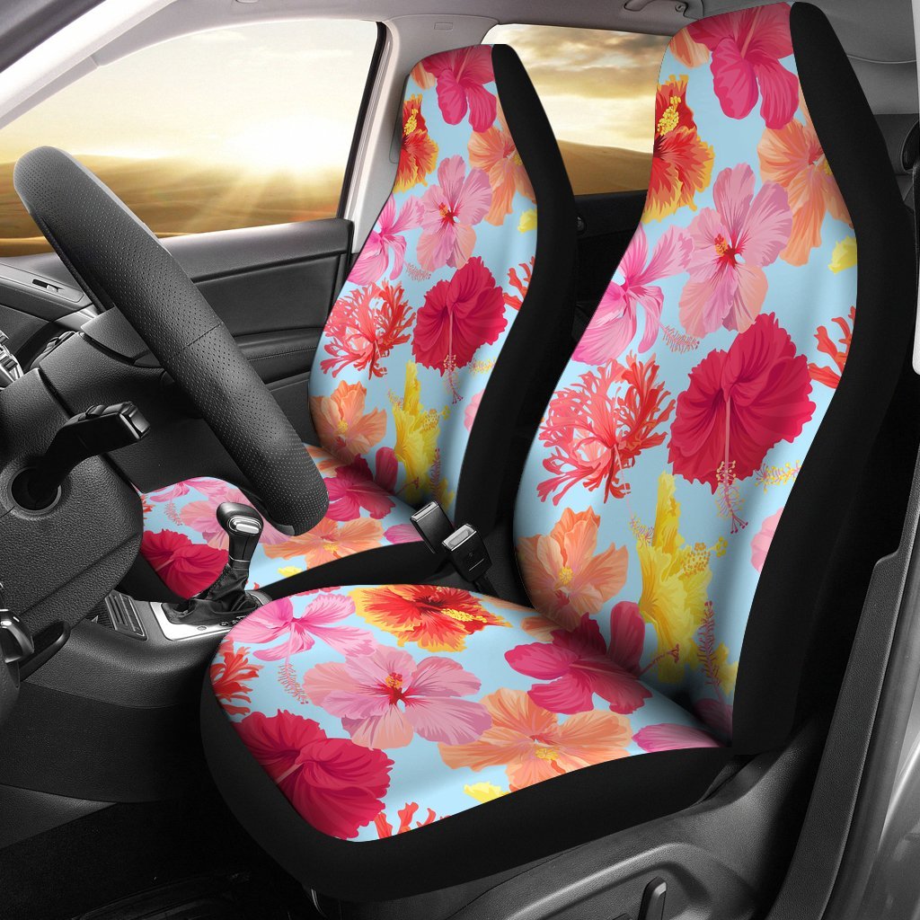 Hibiscus Pattern Print Design HB020 Universal Fit Car Seat Covers-JorJune