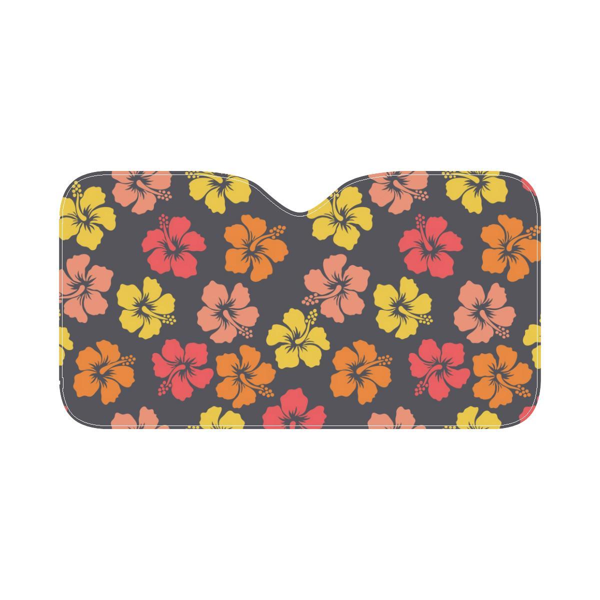 Hibiscus Pattern Print Design HB024 Car Sun Shade-JorJune