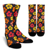 Hibiscus Pattern Print Design HB024 Crew Socks-JORJUNE.COM