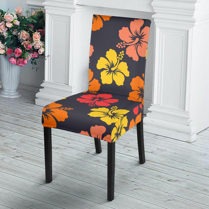 Hibiscus Pattern Print Design HB024 Dining Chair Slipcover-JORJUNE.COM