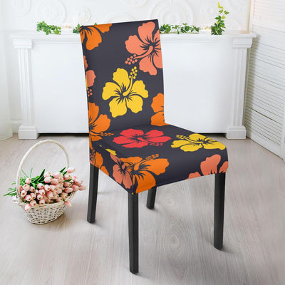 Hibiscus Pattern Print Design HB024 Dining Chair Slipcover-JORJUNE.COM