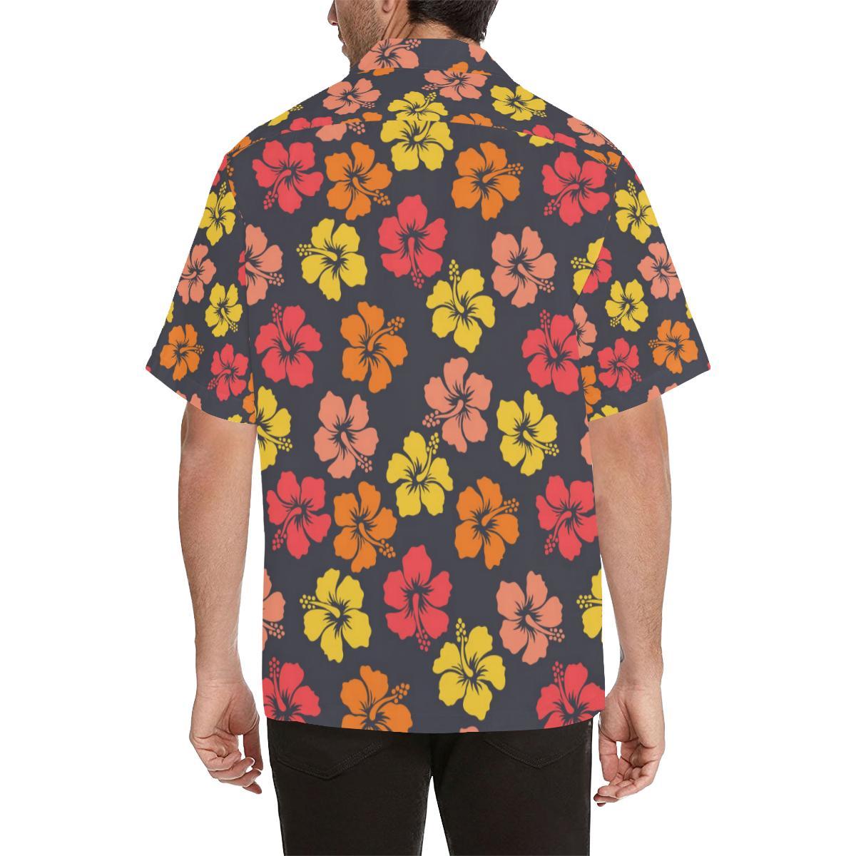 Hibiscus Pattern Print Design HB024 Men Hawaiian Shirt-JorJune