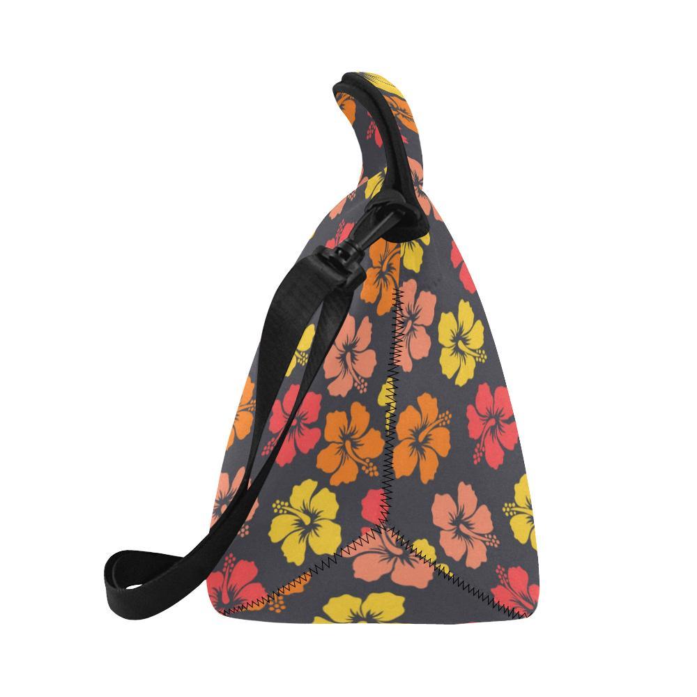 Hibiscus Pattern Print Design HB024 Neoprene Lunch Bag-JorJune