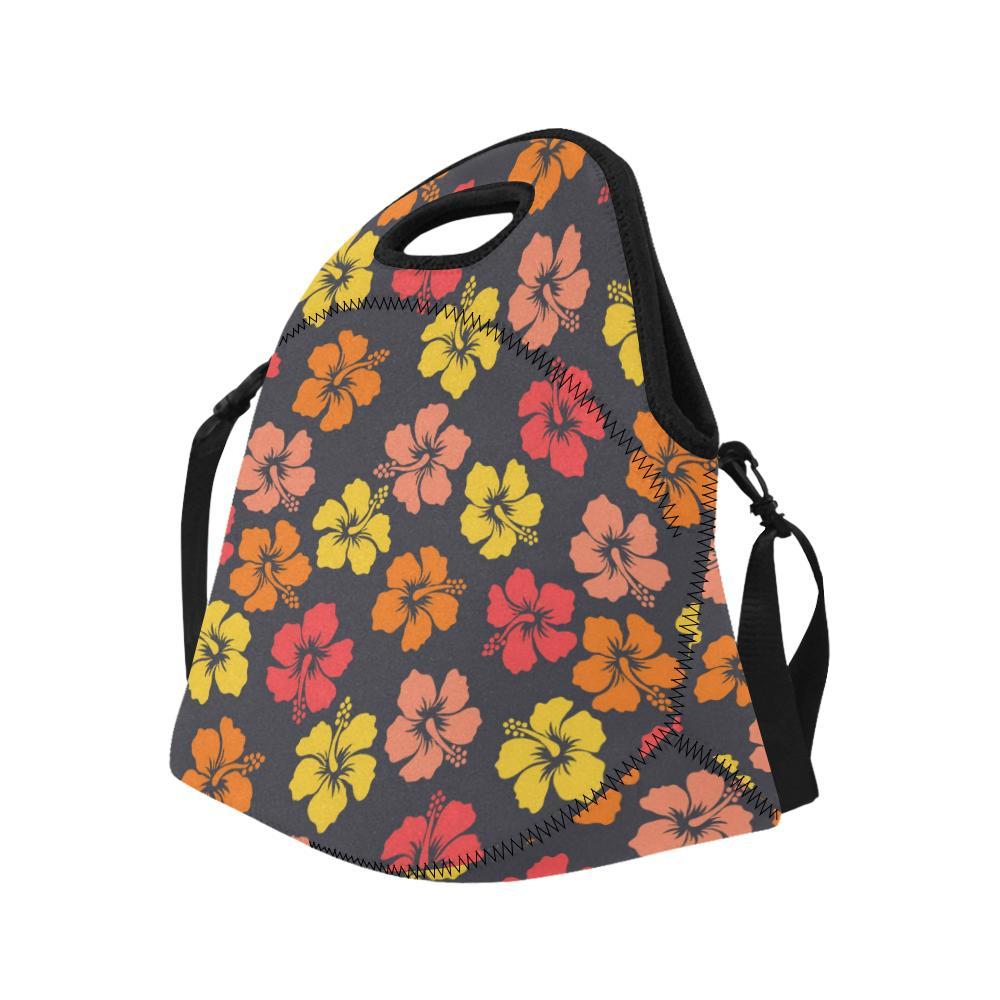 Hibiscus Pattern Print Design HB024 Neoprene Lunch Bag-JorJune