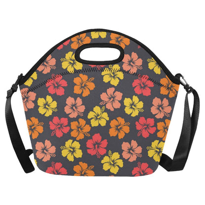 Hibiscus Pattern Print Design HB024 Neoprene Lunch Bag-JorJune