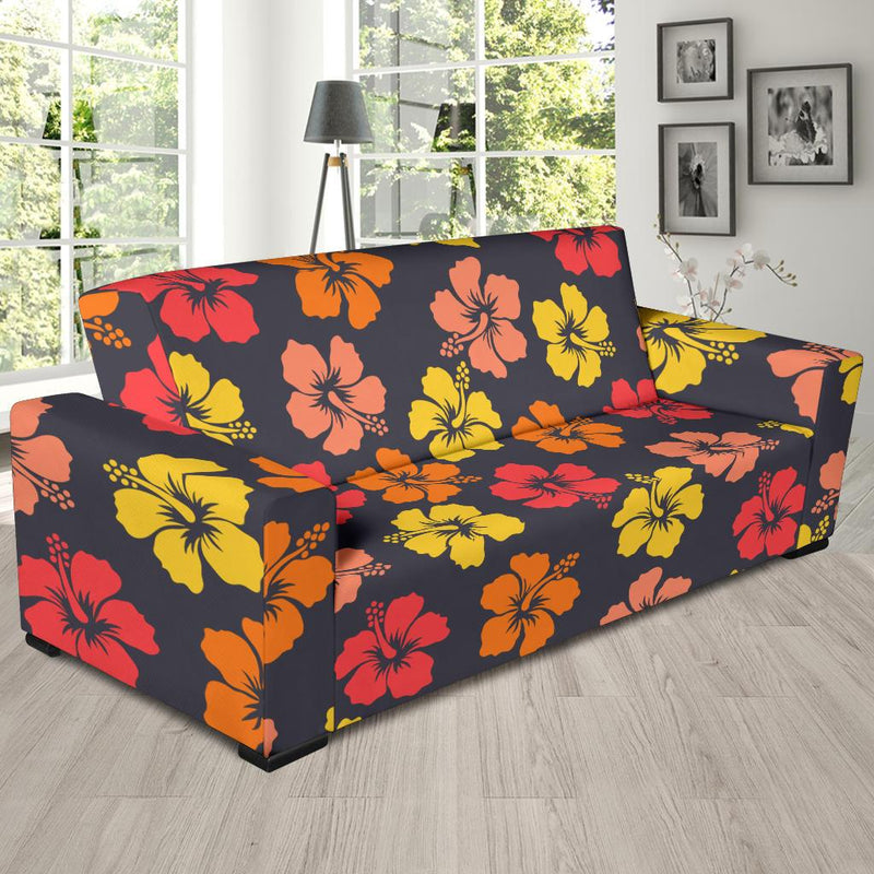 Hibiscus Pattern Print Design HB024 Sofa Slipcover-JORJUNE.COM