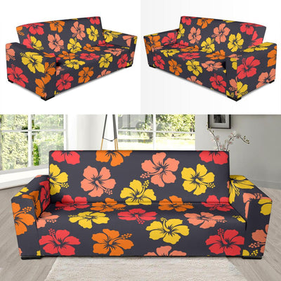 Hibiscus Pattern Print Design HB024 Sofa Slipcover-JORJUNE.COM