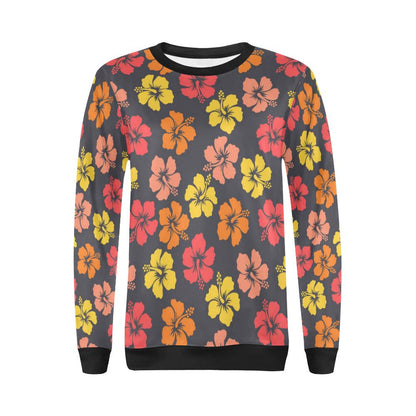 Hibiscus Pattern Print Design HB024 Women Long Sleeve Sweatshirt-JorJune