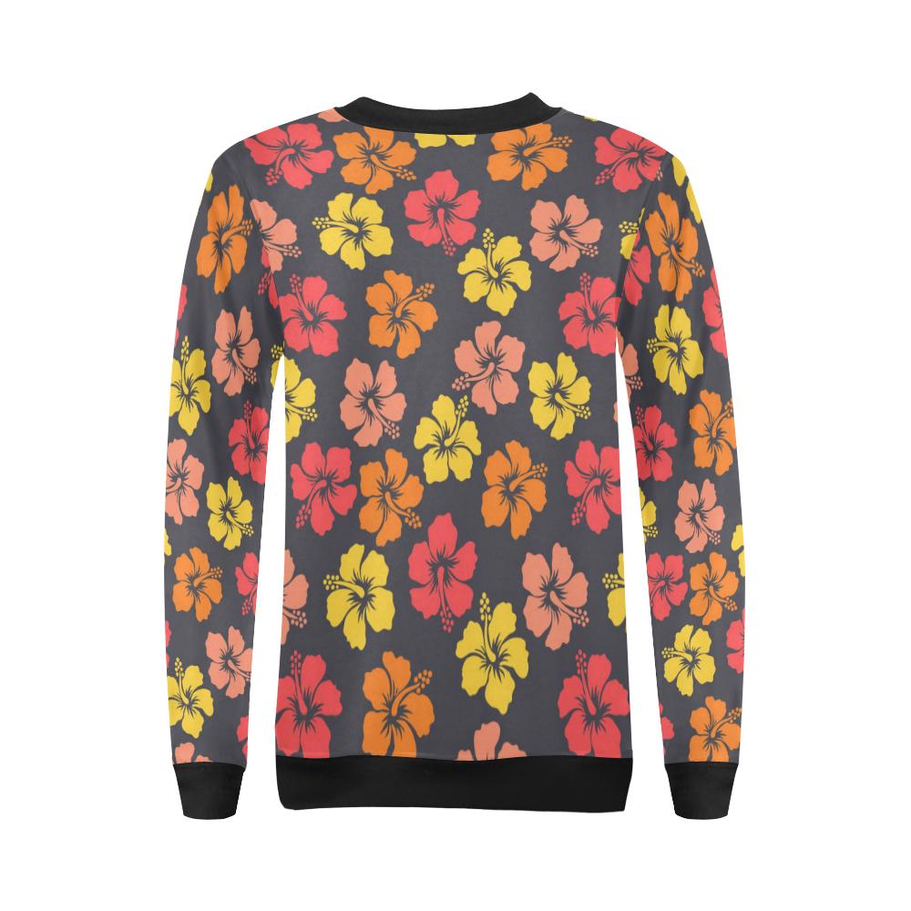 Hibiscus Pattern Print Design HB024 Women Long Sleeve Sweatshirt-JorJune