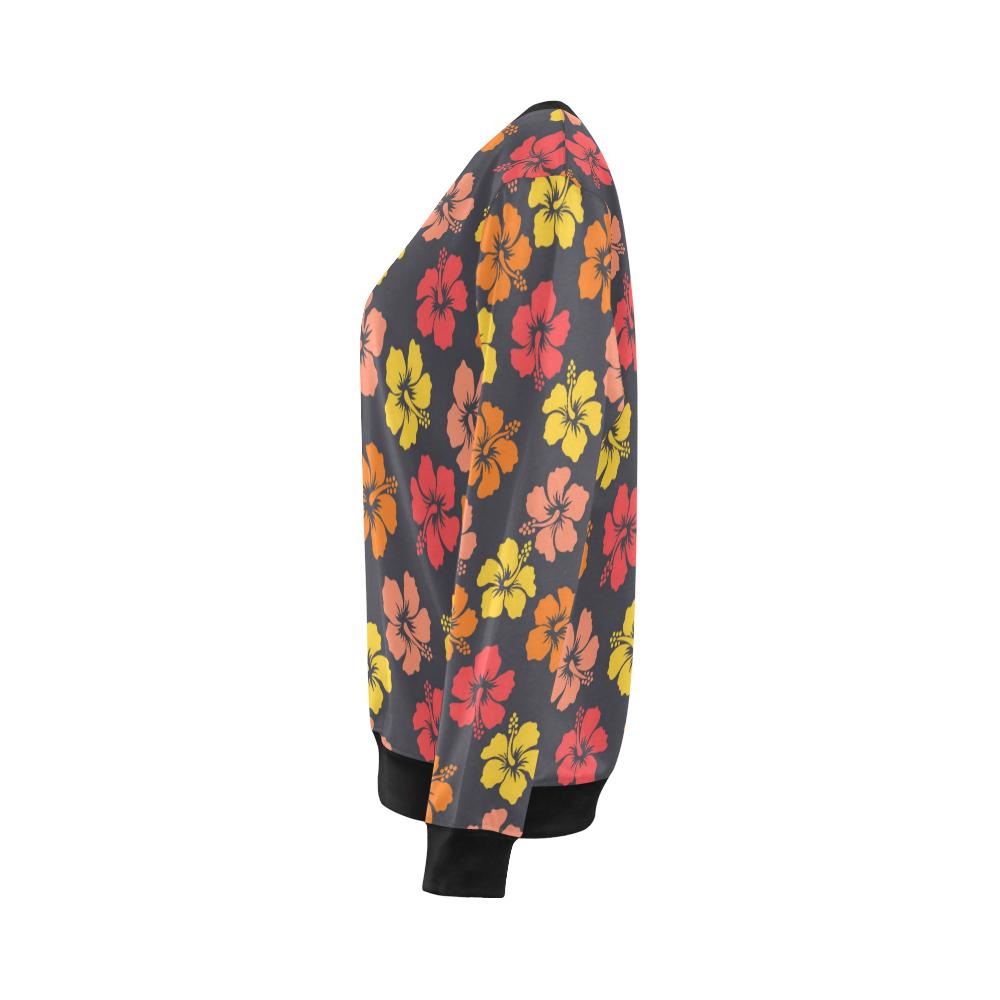Hibiscus Pattern Print Design HB024 Women Long Sleeve Sweatshirt-JorJune