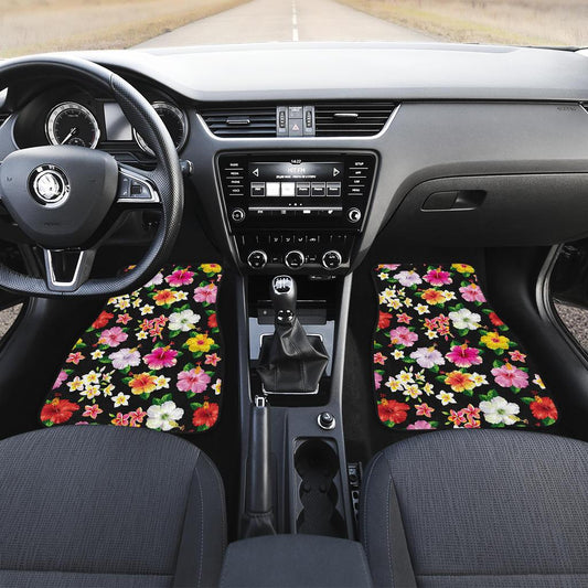 Hibiscus Pattern Print Design HB025 Car Floor Mats-JorJune