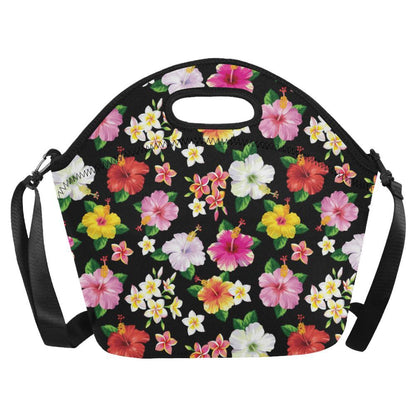Hibiscus Pattern Print Design HB025 Neoprene Lunch Bag-JorJune