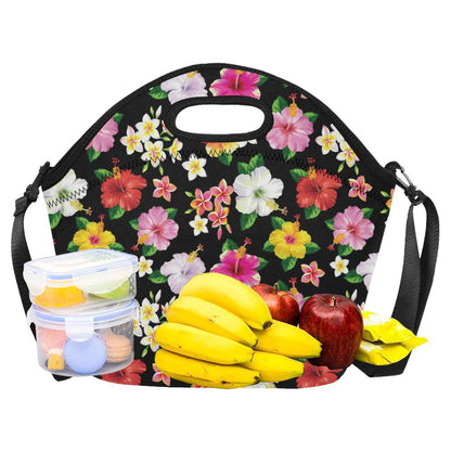 Hibiscus Pattern Print Design HB025 Neoprene Lunch Bag-JorJune