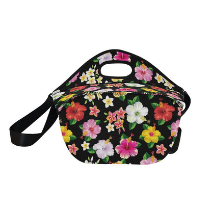 Hibiscus Pattern Print Design HB025 Neoprene Lunch Bag-JorJune