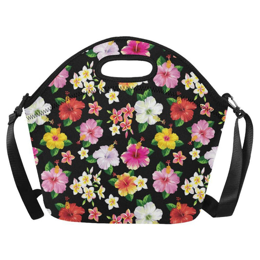 Hibiscus Pattern Print Design HB025 Neoprene Lunch Bag-JorJune