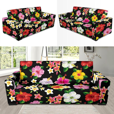 Hibiscus Pattern Print Design HB025 Sofa Slipcover-JORJUNE.COM