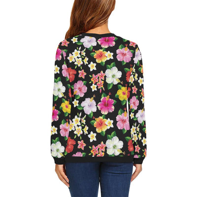 Hibiscus Pattern Print Design HB025 Women Long Sleeve Sweatshirt-JorJune