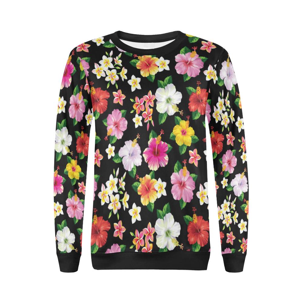 Hibiscus Pattern Print Design HB025 Women Long Sleeve Sweatshirt-JorJune