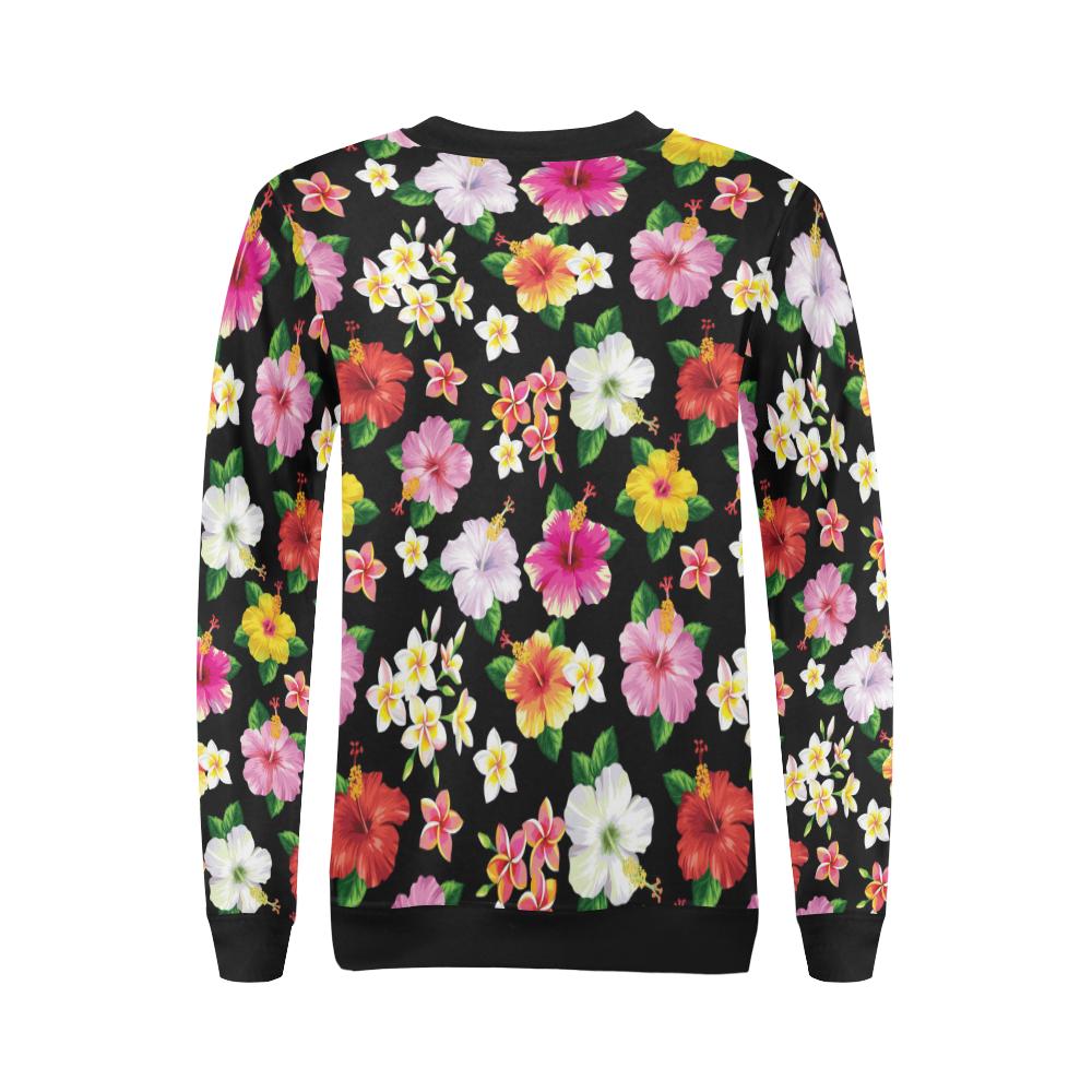 Hibiscus Pattern Print Design HB025 Women Long Sleeve Sweatshirt-JorJune