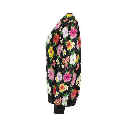 Hibiscus Pattern Print Design HB025 Women Long Sleeve Sweatshirt-JorJune