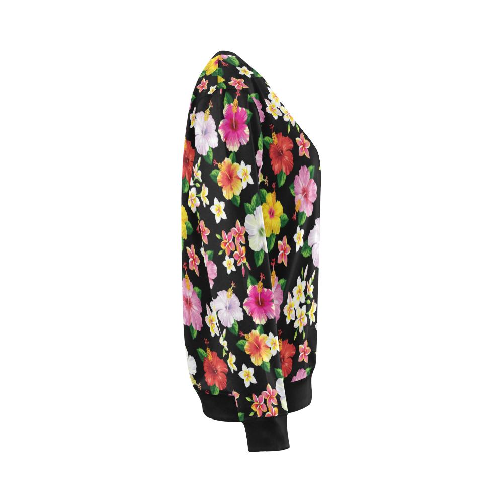 Hibiscus Pattern Print Design HB025 Women Long Sleeve Sweatshirt-JorJune