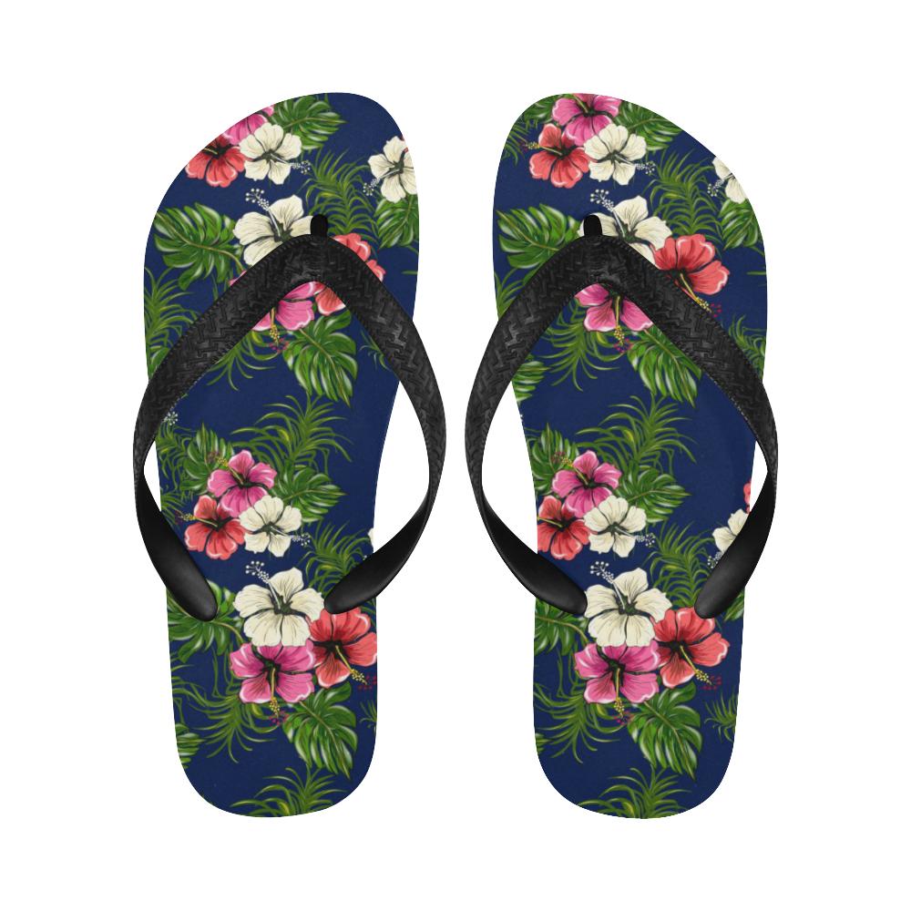 Hibiscus Pattern Print Design HB028 Flip Flops-JorJune