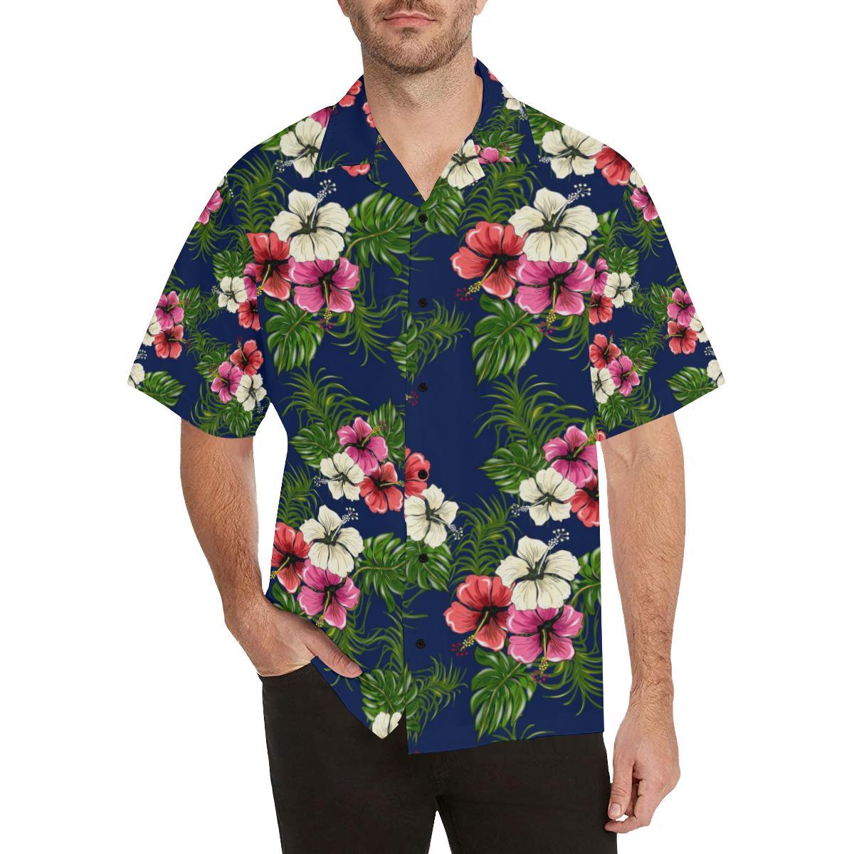 Hibiscus Pattern Print Design HB028 Men Hawaiian Shirt-JorJune