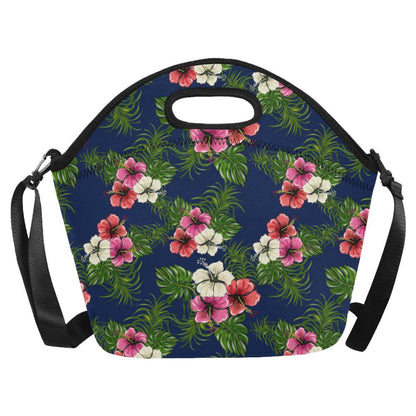 Hibiscus Pattern Print Design HB028 Neoprene Lunch Bag-JorJune