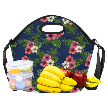 Hibiscus Pattern Print Design HB028 Neoprene Lunch Bag-JorJune