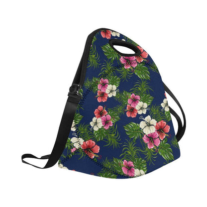 Hibiscus Pattern Print Design HB028 Neoprene Lunch Bag-JorJune