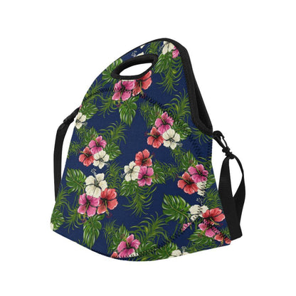 Hibiscus Pattern Print Design HB028 Neoprene Lunch Bag-JorJune